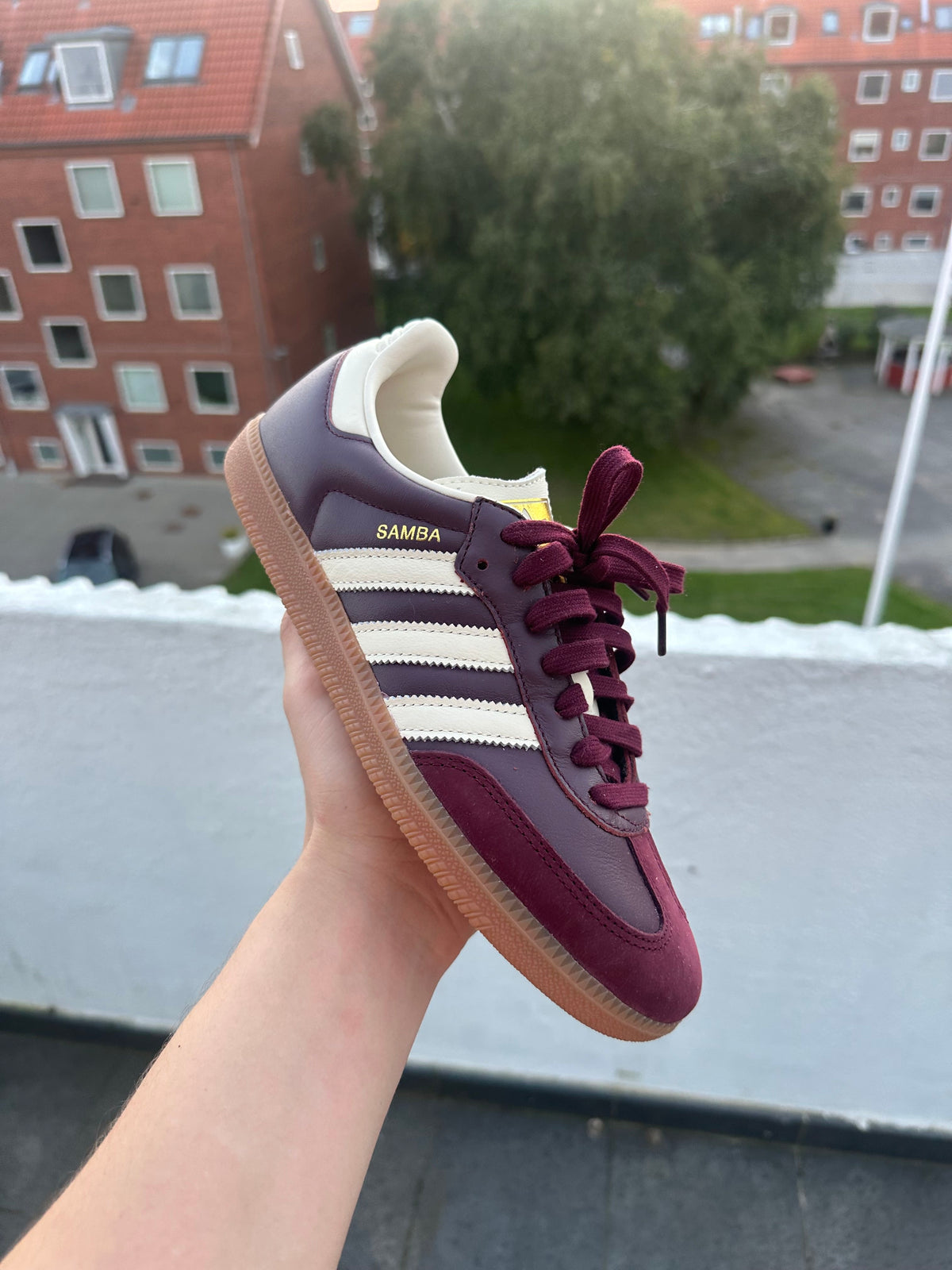 adidas Samba OG Maroon Gold Metallic